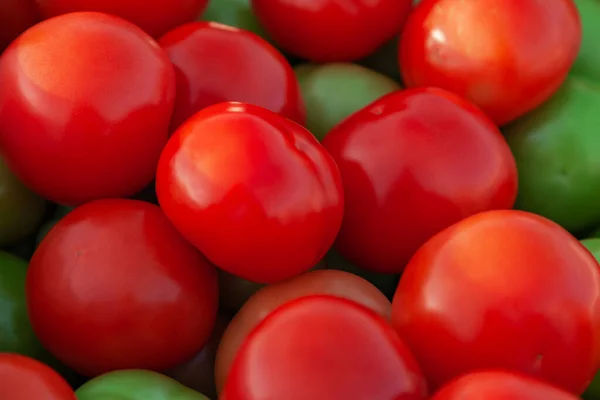 Hintergrundbild Rote Und Grüne Tomaten — Stockfoto