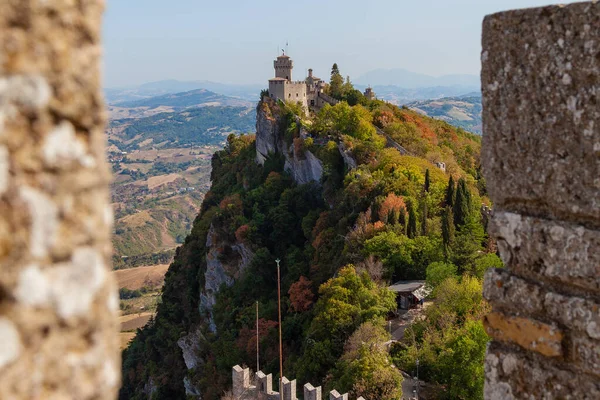 Naturskön Utsikt Över Fästningen San Marino Italien — Stockfoto