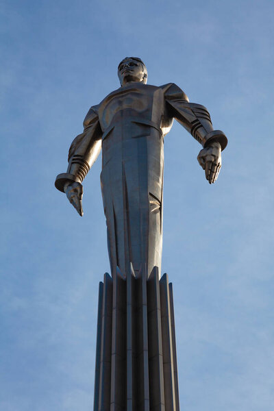 Monument to Yuri Gagarin - the first person to conquer space in Moscow