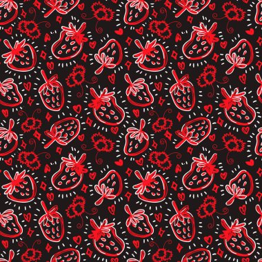 Çilek Dikişsiz desen vektör