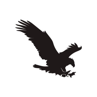 Kartal siluet vektör ayarlayın