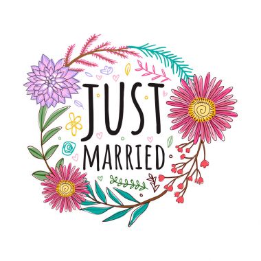 El çizimi gül çelenk ve çiçek öğeleri