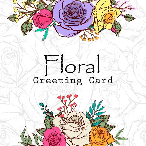 Blume Einladungskarte Blume Hintergrund — Stockvektor