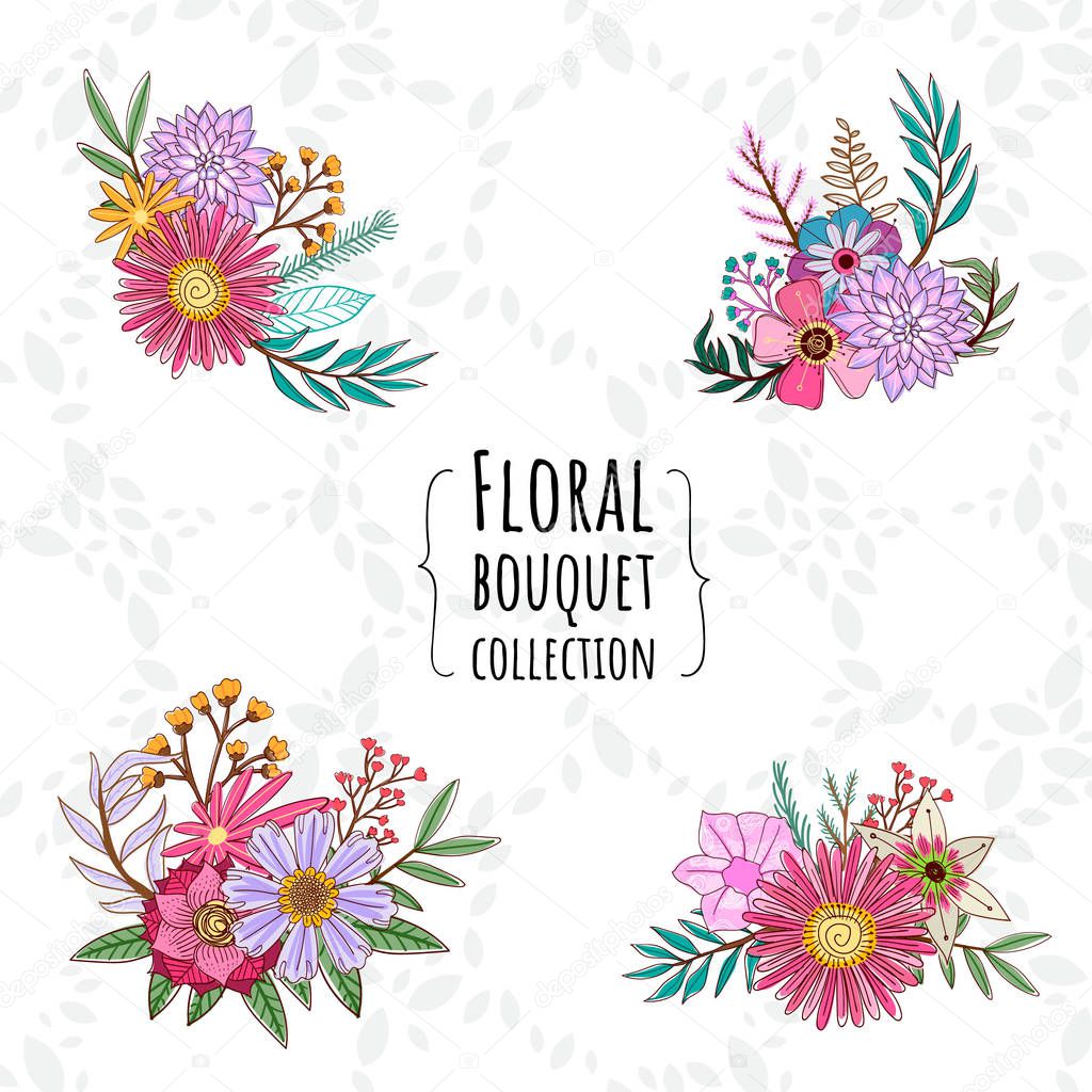 floral bouquet vector collections