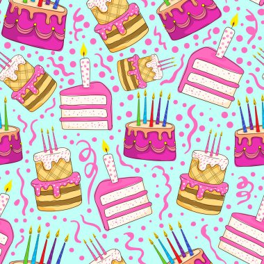 doğum günü pastası seamless modeli