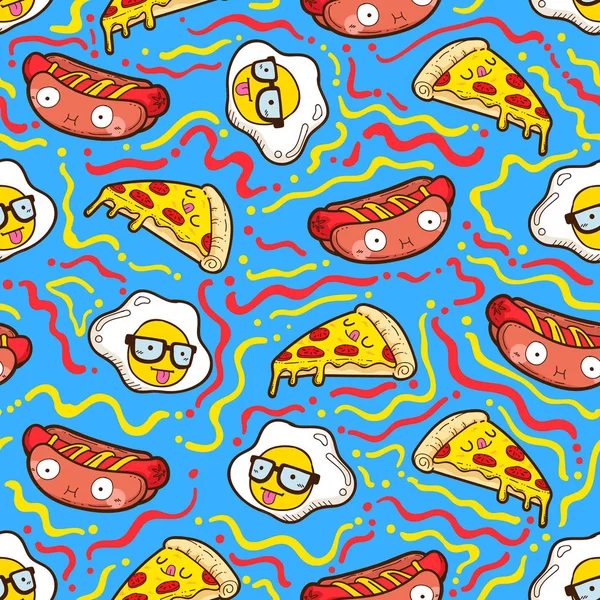 cute seamless pattern, food seamless pattern