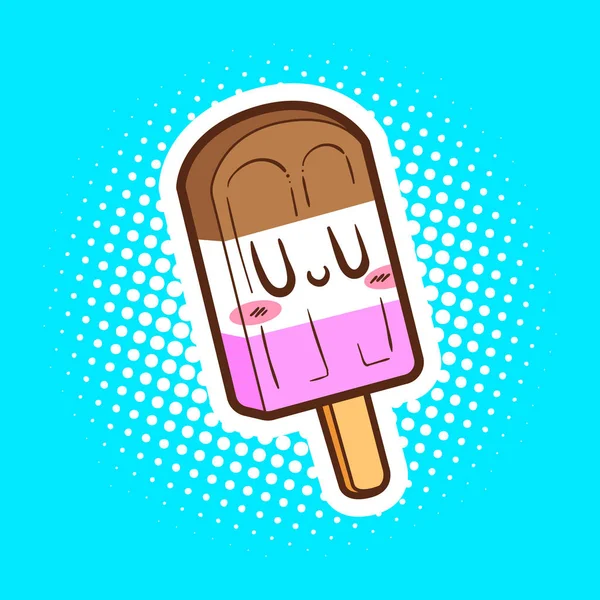 Mignon popsicle vecteur dessin animé — Image vectorielle