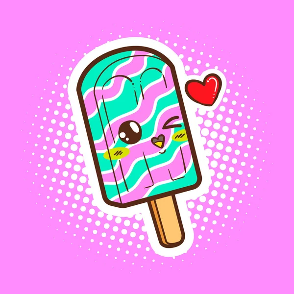 Cute popsicle vector cartoon — Stock Vector