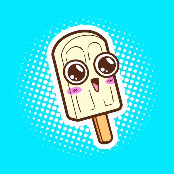 Lindo popsicle vector de dibujos animados — Vector de stock