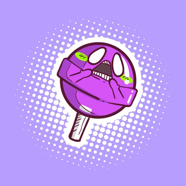 Cute lollipop vector cartoon — Stock Vector