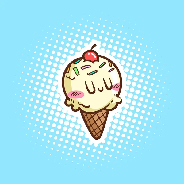 Drăguț înghețată vector desen animat — Vector de stoc