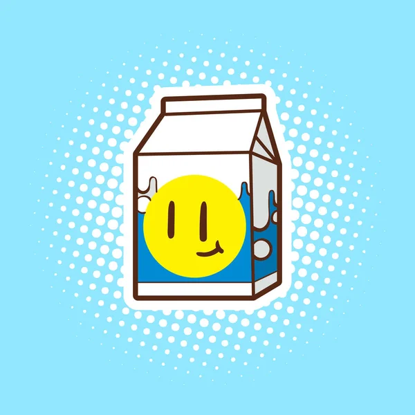 Schattig melk vector cartoon — Stockvector