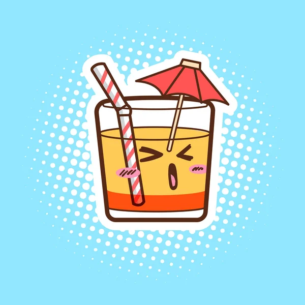 Cute cocktail vector cartoon — Stock Vector