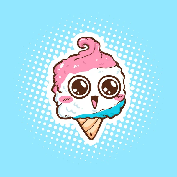 Cute cotton candy cartoon vector — Stock Vector