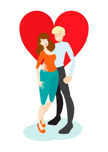 Pareja San Valentín vector ilustración — Vector de stock