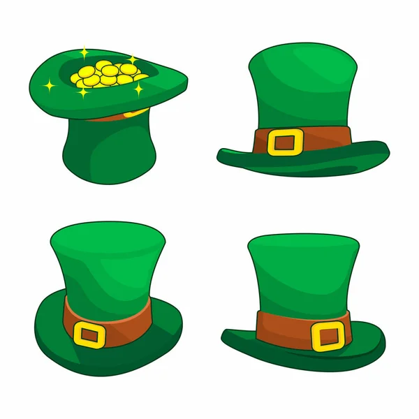 Zielony kapelusz dnia Świętego Patryka Vector Set — Wektor stockowy