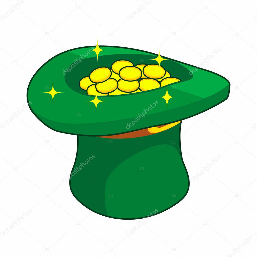 Green Saint Patrick's day Hat Full of Coins