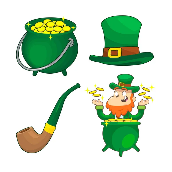 Zestaw wektorowy Saint Patrick Day Cartoon — Wektor stockowy