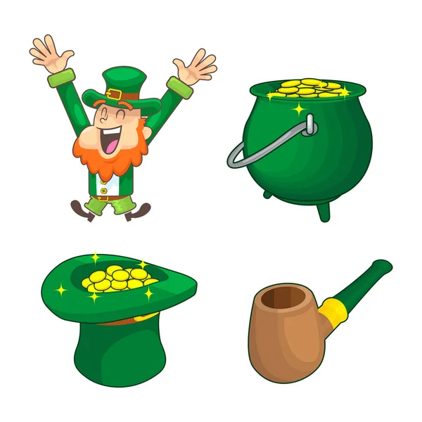 Collection of Leprechaun for Saint Patrick design — Stock Vector