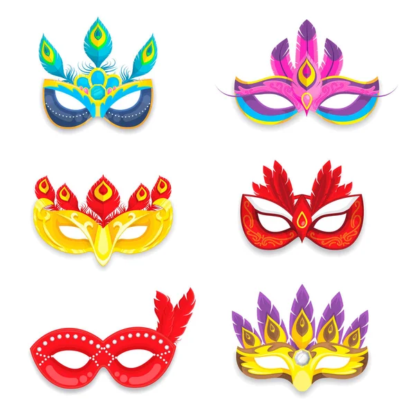 Brazilian Carnival Mask Vector Collection — Stock Vector