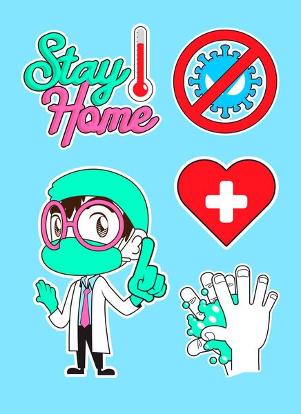 Stay Home and Be Safe, coronavirus vector illustration