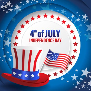 4 Temmuz Bağımsızlık Günü. Vektör illüstrasyonu