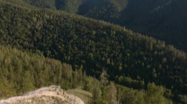 Dağlarda manzara. Orman. Gökyüzü.