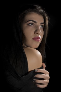 Genç kadın, stüdyo portre 