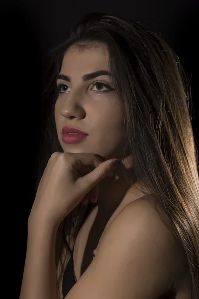 Mujer joven, retrato de estudio — Foto de Stock