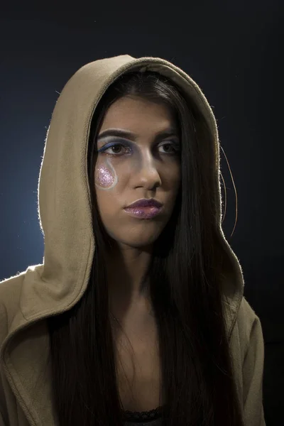 Girl with hood — Stock Photo, Image