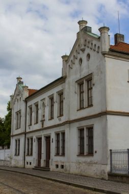 Prag eski şehir içinde güzel bir eski ev. Çek Cumhuriyeti