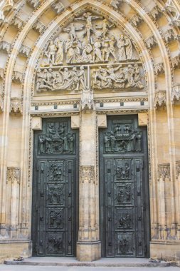 St. Vitus Katedrali inanılmaz kapı. Prag