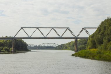 Demiryolu Köprüsü nehrin Chernihiv Ros. Ukrayna