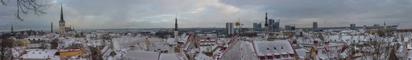 Tallinn Old Town Panorama Invierno Países Bajos —  Fotos de Stock