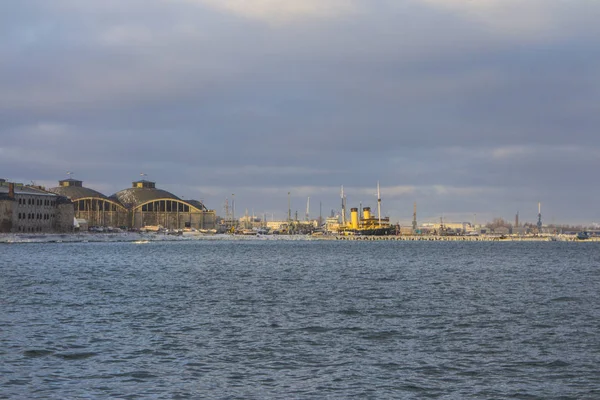 Vista Prisión Abandonada Battery Puerto Hidroaviones Tallin Invierno Países Bajos — Foto de Stock