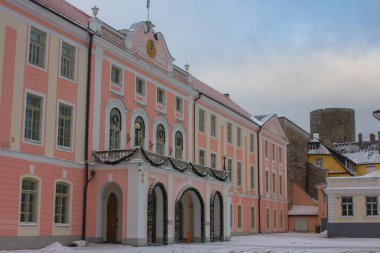 Tallinn 'deki bir parlamento binasının görüntüsü. Estonya