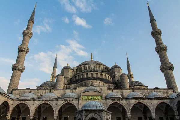 Vista Histórica Mesquita Azul Istambul Pôr Sol Turquia — Fotografia de Stock