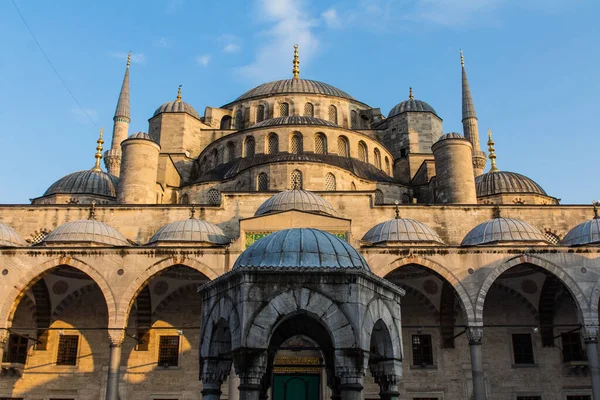 Blick Auf Die Historische Blaue Moschee Istanbul Bei Sonnenuntergang Türkei — Stockfoto