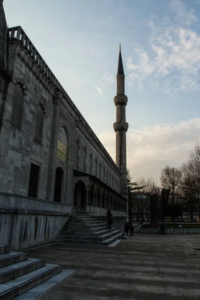 Veduta Della Storica Moschea Blu Istanbul Tramonto Turchia — Foto Stock