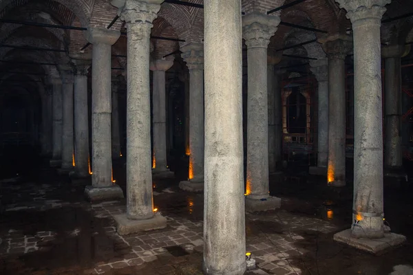 Interior Basílica Cisterna Basílica Cisterna Edifício Histórico Cidade Velha Istambul — Fotografia de Stock