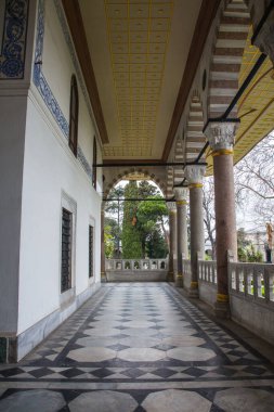 İstanbul 'daki Topkapı Sarayı' nın resim koridoru. Türkiye