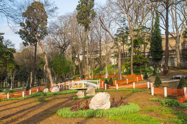 Kilátás Gulhane Park Isztambulban Eső Után Törökország — Stock Fotó