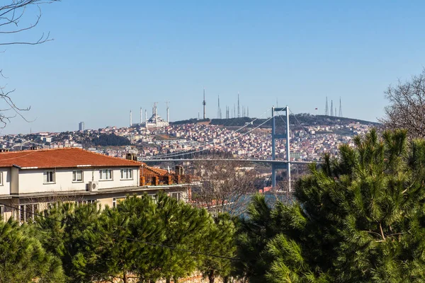 View Sultan Mehmed Fatih Bridge Istanbul Turkey — Stock Photo, Image