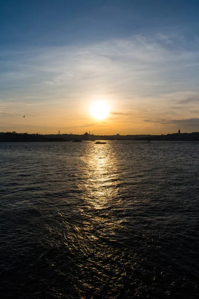 Silueta Estambul Atardecer Turquía — Foto de Stock