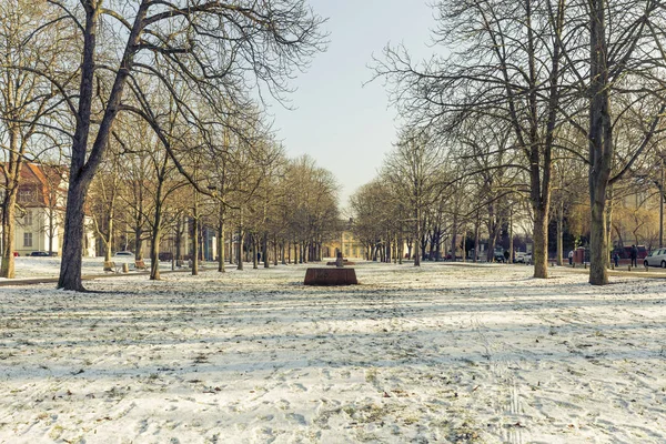 Szép kilátás nyílik egy park történelmi épületek Gera — Stock Fotó