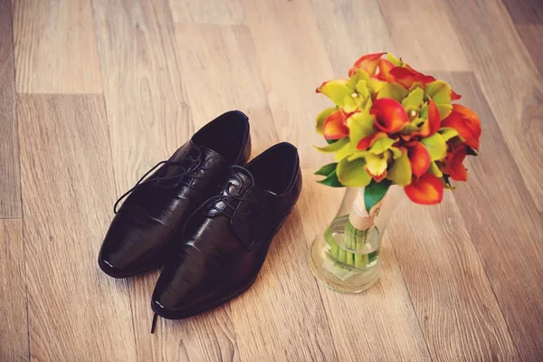 Μαύρα Ανδρικά παπούτσια — Φωτογραφία Αρχείου