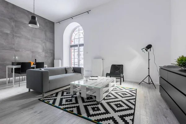 Loft appartamento in grigio — Foto Stock