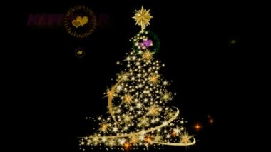 Altın yıldızlar ve Noel ağacı