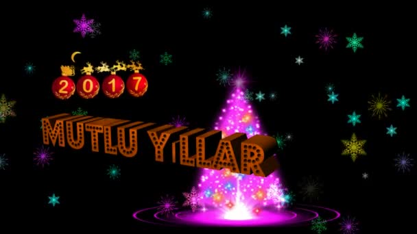 新年あけましておめでとうございます (トルコ語) — ストック動画