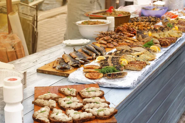 Food Festival with assorted food items. Catering service.